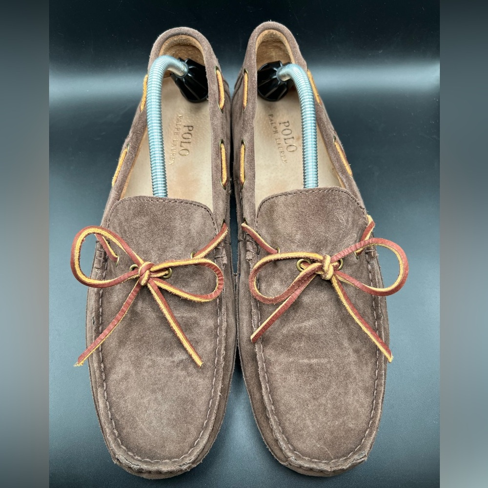 Polo Ralph Lauren Leather Brown Moccasin Loafers Driving Shoes Men’s 12D